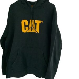 CAT By Caterpillar Embroidered Logo Hoodie Size XL Black